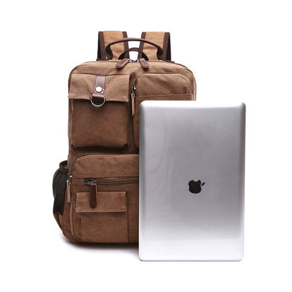 XAFITI Vintage Canvas Fabric Backpack (Black)