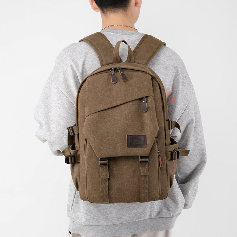 DUTRIEUX Canvas Fabric Solid Design Backapck (Brown)