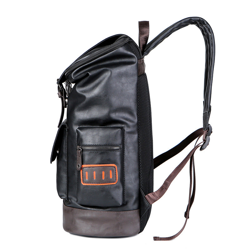 Premium Vintage Leather Dual Strap Flap Over Backpack