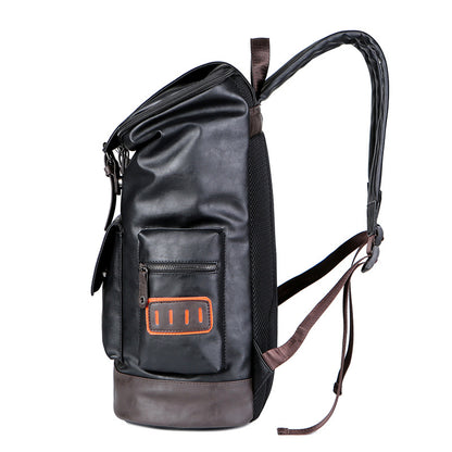 Premium Vintage Leather Dual Strap Flap Over Backpack