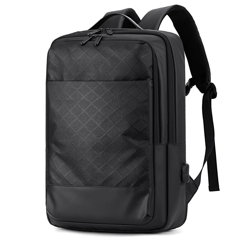 Black Pearl Textured Geometric Premium Backpack