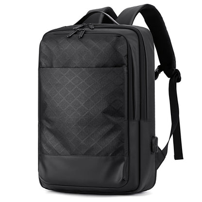 Black Pearl Textured Geometric Premium Backpack
