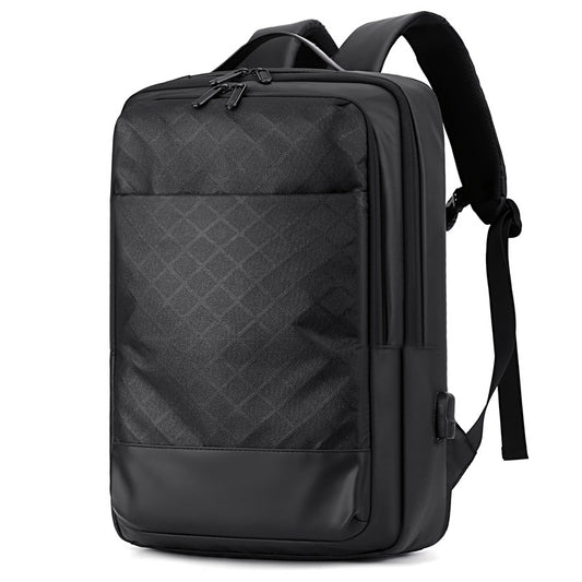 Black Pearl Textured Geometric Premium Backpack
