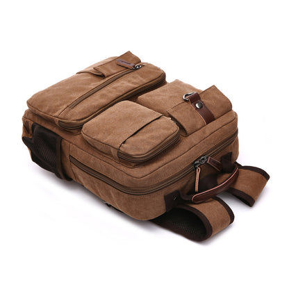 XAFITI Vintage Canvas Fabric Backpack (Black)