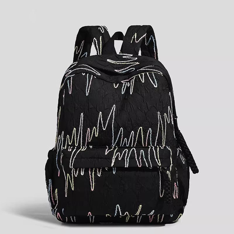 URJIX Embroidered Rainbow Backpack (Black)
