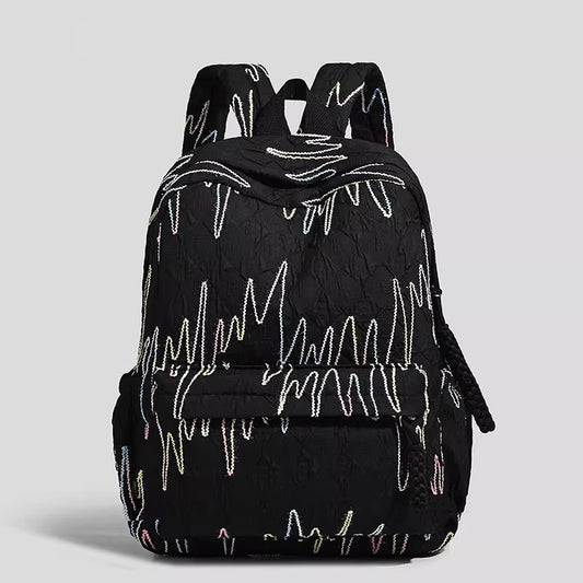 URJIX Embroidered Rainbow Backpack (Black)