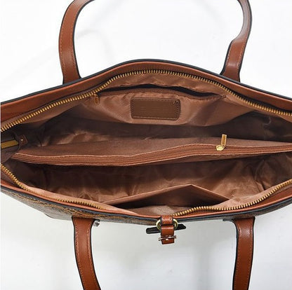 Taizhou Plaid Fashion Trendy Tote Bag (Coffee)