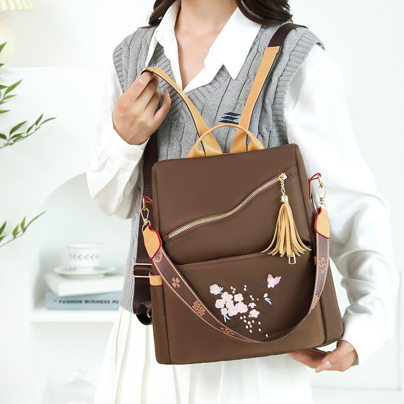 Casual Versatile Style Oxford Cloth Women's Backpack (Brown)