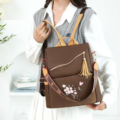 Casual Versatile Style Oxford Cloth Women's Backpack (Brown)