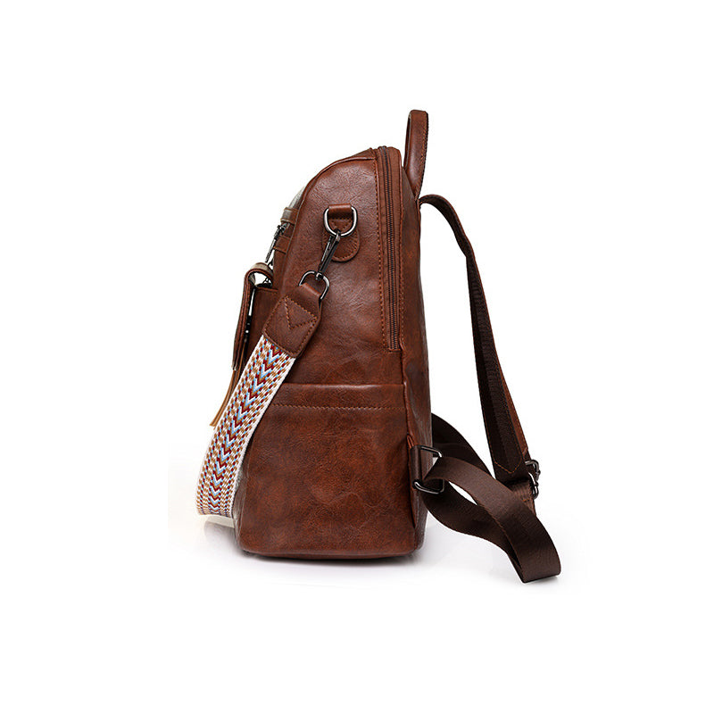 Luxury Designer Leather Women's Backpack (Black)