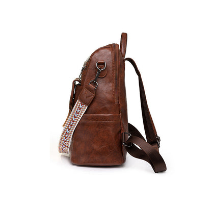 Luxury Designer Leather Women's Backpack (Black)