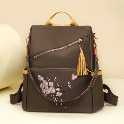 Casual Versatile Style Oxford Cloth Women's Backpack (Brown)