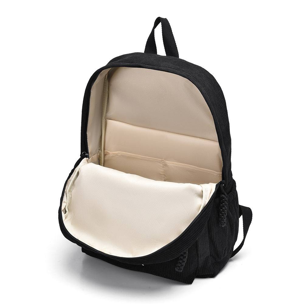 Aesthetic Corduroy Women's Backpack (Grey)