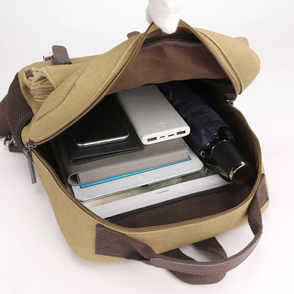 2-in-1 Functional Canvas Crossbody Sling Bag Backpack (Black)