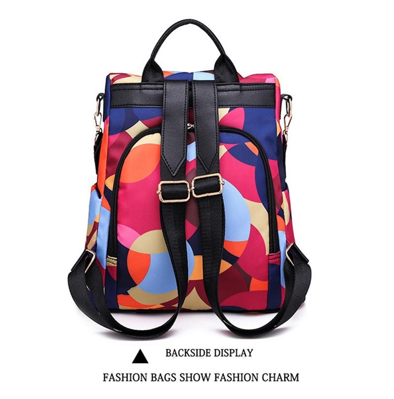 Poaba Vibrant Geometric Colorful Women's Backpack