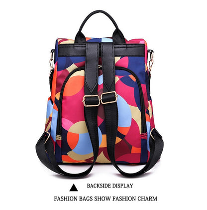 Poaba Vibrant Geometric Colorful Women's Backpack
