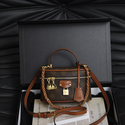 Small Vintage Print Versatile Women's Handbag (Coffe)