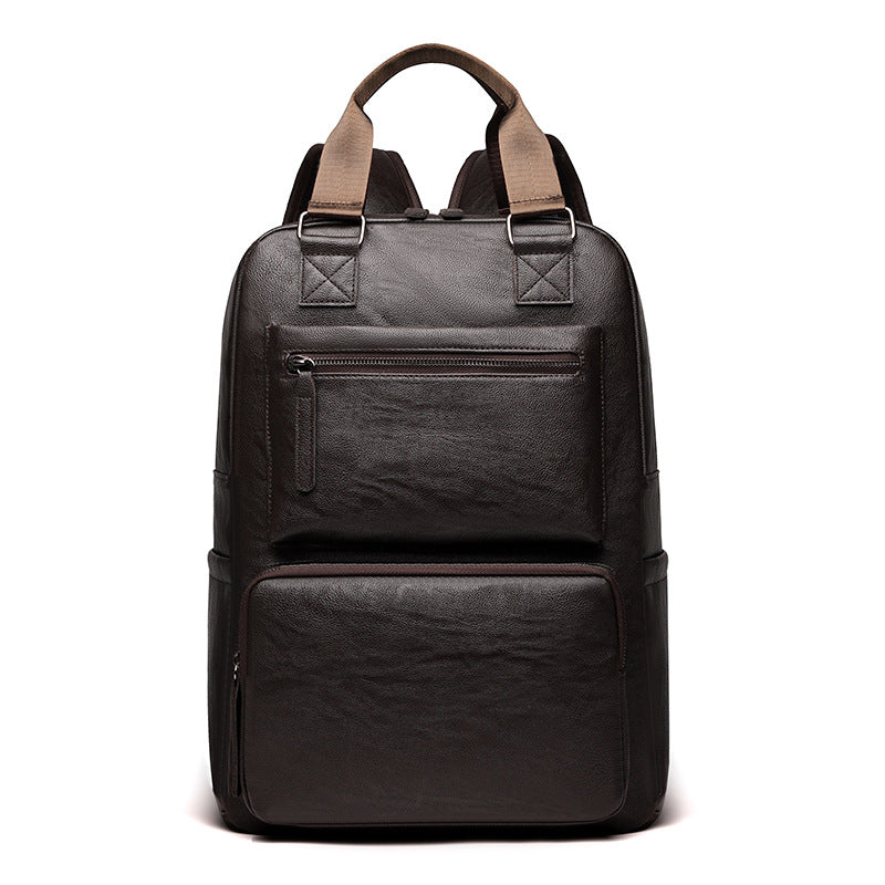 Casual Multifunctional Leather Backpack (Coffe)