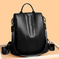 Pebbled PU leather Anti-Theft Women's Backpack (Black)