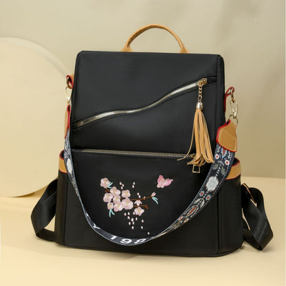 Casual Versatile Style Oxford Cloth Women's Backpack (Black)