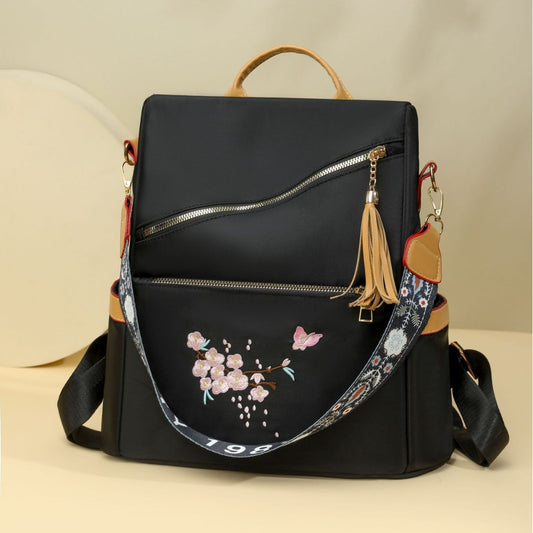 Casual Versatile Style Oxford Cloth Women's Backpack (Black)