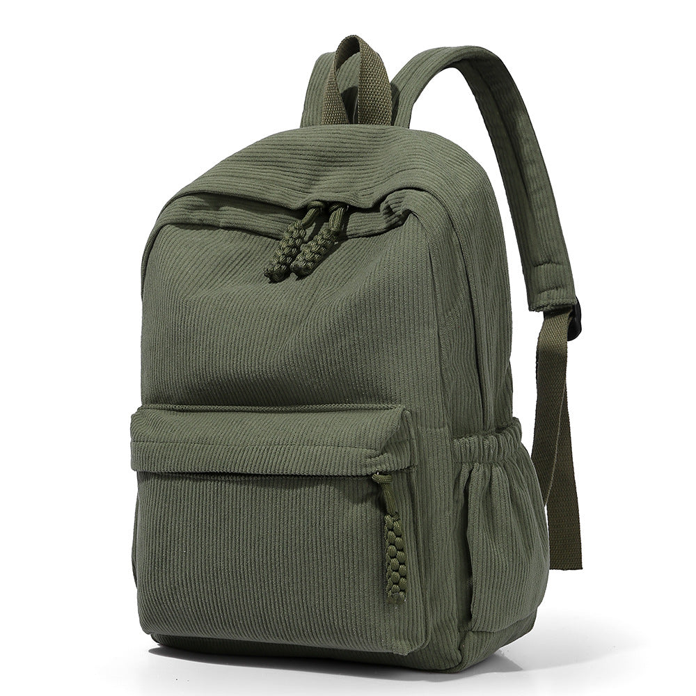 Aesthetic Corduroy Women's Backpack (Green)