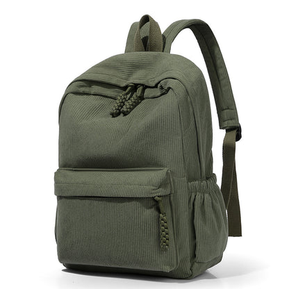 Aesthetic Corduroy Women's Backpack (Green)