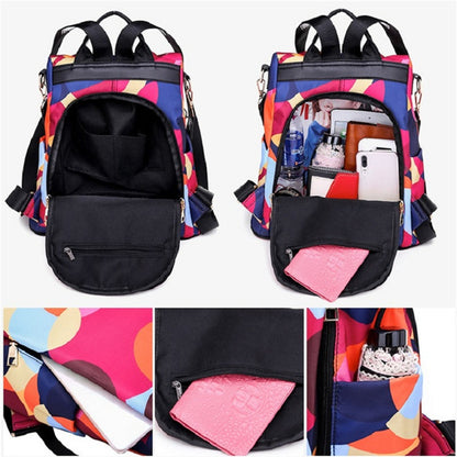 Poaba Vibrant Geometric Colorful Women's Backpack