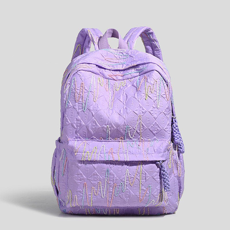 URJIX Embroidered Rainbow Backpack (Purple)