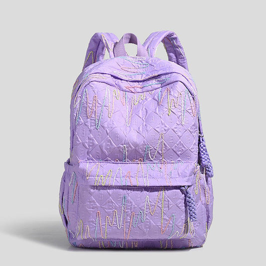 URJIX Embroidered Rainbow Backpack (Purple)