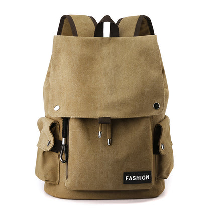 Vintage Canvas Fabric Rucksack Backpack (Brown)