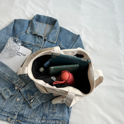 Versatile Canvas Fabric Women's Handbag