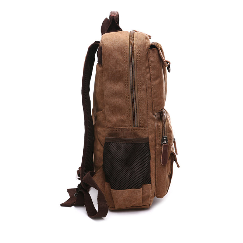 XAFITI Vintage Canvas Fabric Backpack (Black)