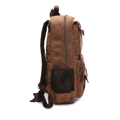 XAFITI Vintage Canvas Fabric Backpack (Black)
