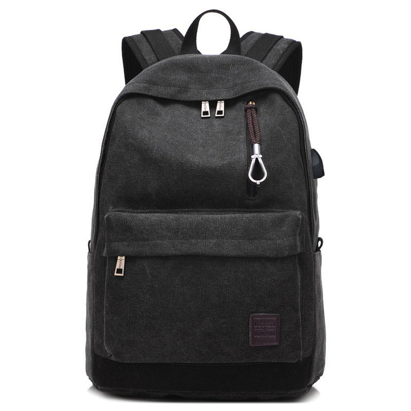 Premium Canvas Fabric Multifunctional Backpack (Black)