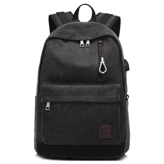 Premium Canvas Fabric Multifunctional Backpack (Black)