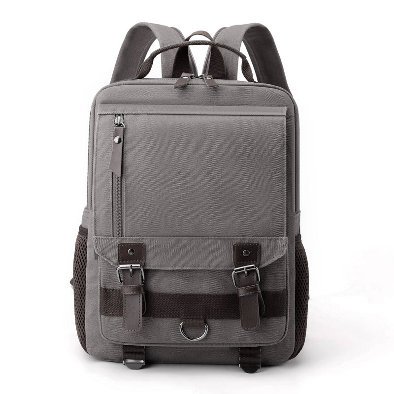 2-in-1 Functional Canvas Crossbody Sling Bag Backpack (Grey)
