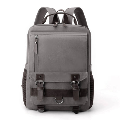 2-in-1 Functional Canvas Crossbody Sling Bag Backpack (Grey)