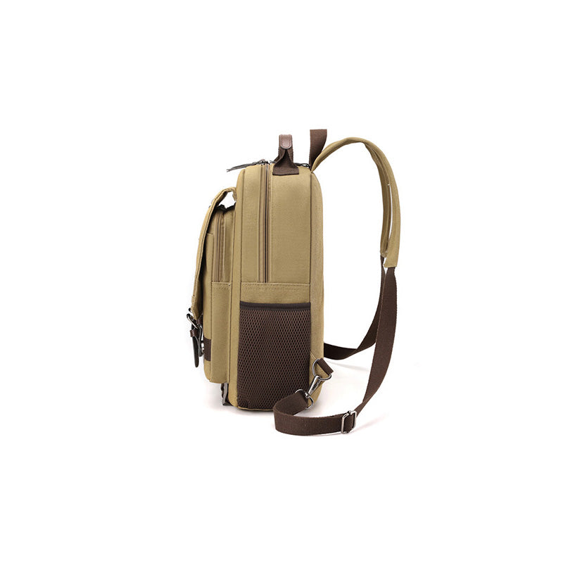 2-in-1 Functional Canvas Crossbody Sling Bag Backpack (Black)