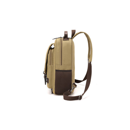 2-in-1 Functional Canvas Crossbody Sling Bag Backpack (Black)