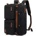 BAOSHA Convertible Durable Canvas Briefcase Backpack (Black)