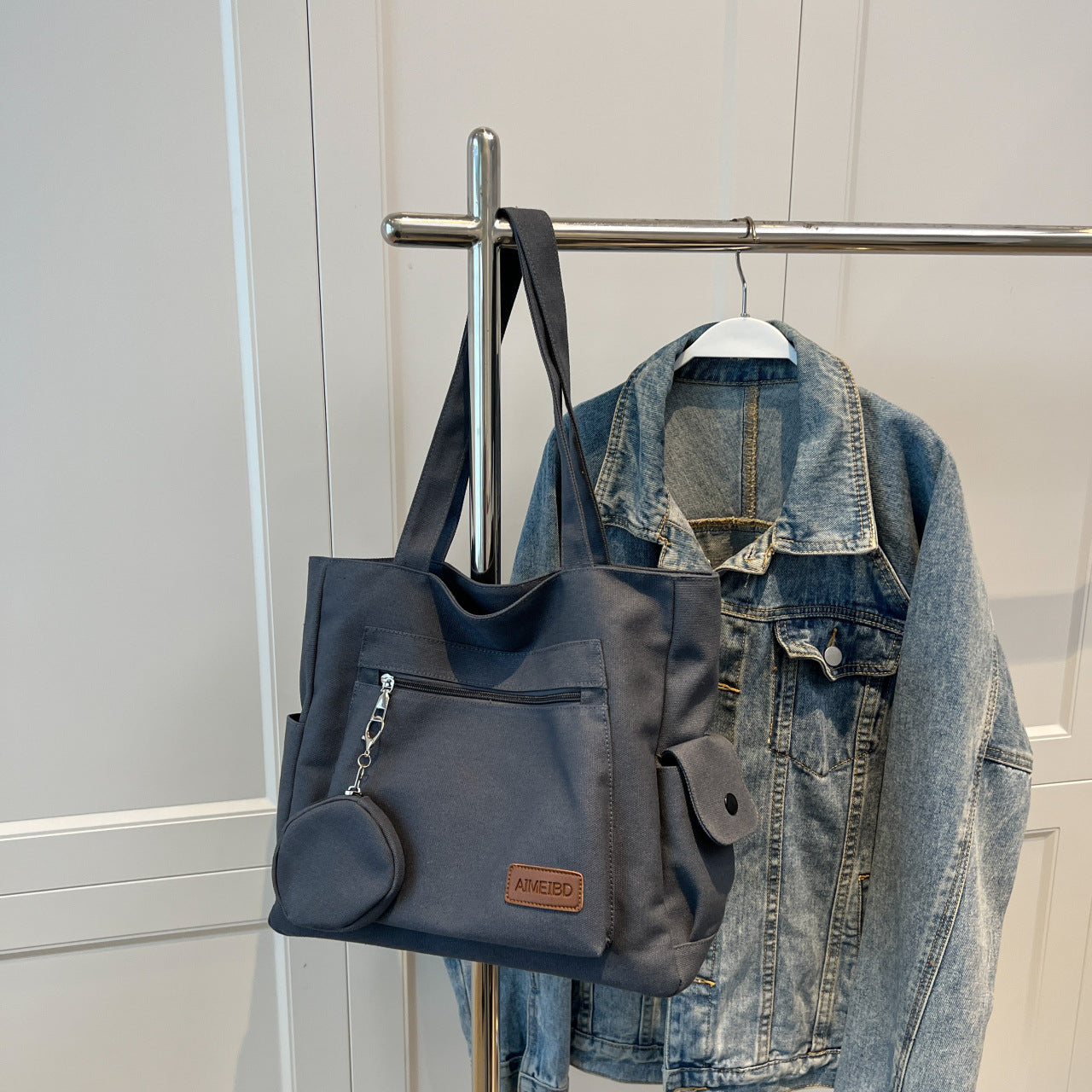Versatile Canvas Fabric Women's Handbag