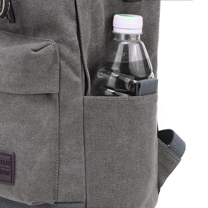 Premium Canvas Fabric Multifunctional Backpack (Brown)