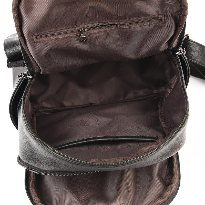 Denglidaishu Durable PU Leather Women's Backpack (Brown)