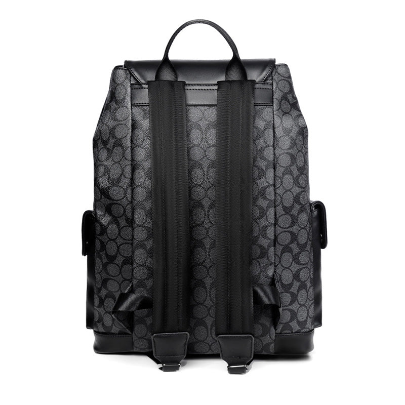 Chuang Kehe Checkered Pattern Leather Backpack (Checkered)