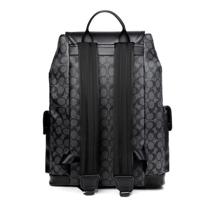 Chuang Kehe Checkered Pattern Leather Backpack (Checkered)