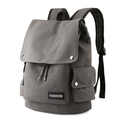 Vintage Canvas Fabric Rucksack Backpack (Grey)