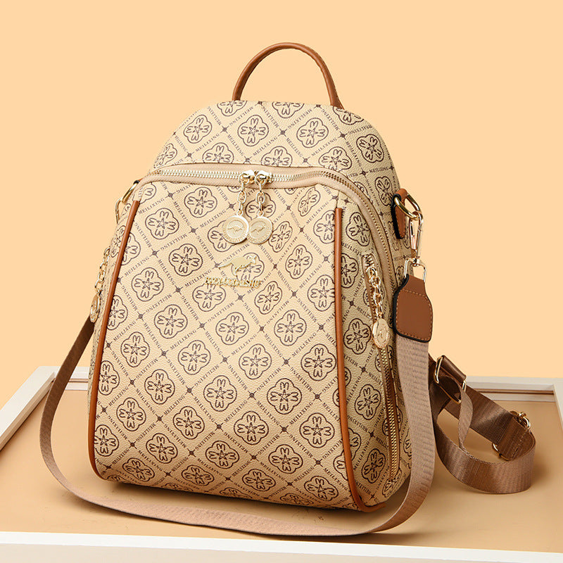 Diamond Flower Women’s Backpack (Khaki)