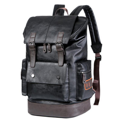 Premium Vintage Leather Dual Strap Flap Over Backpack