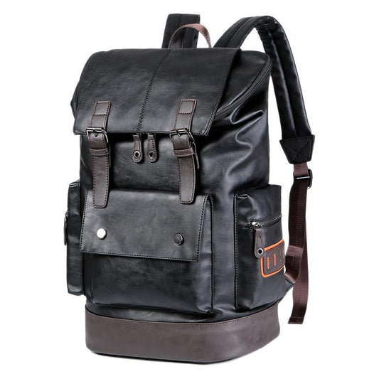 Premium Vintage Leather Dual Strap Flap Over Backpack